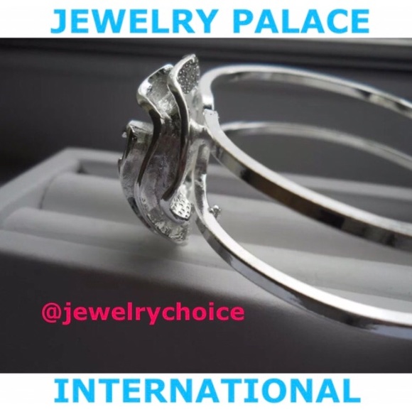 925 Stamped Silver Open & Close Rose Cuff Bangles. - Picture 5 of 6